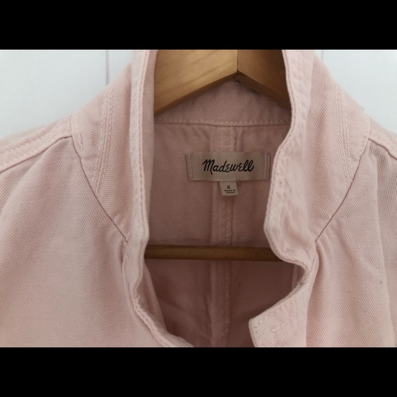 Madewell Pink Denim Overall. - Picture 3 of 8